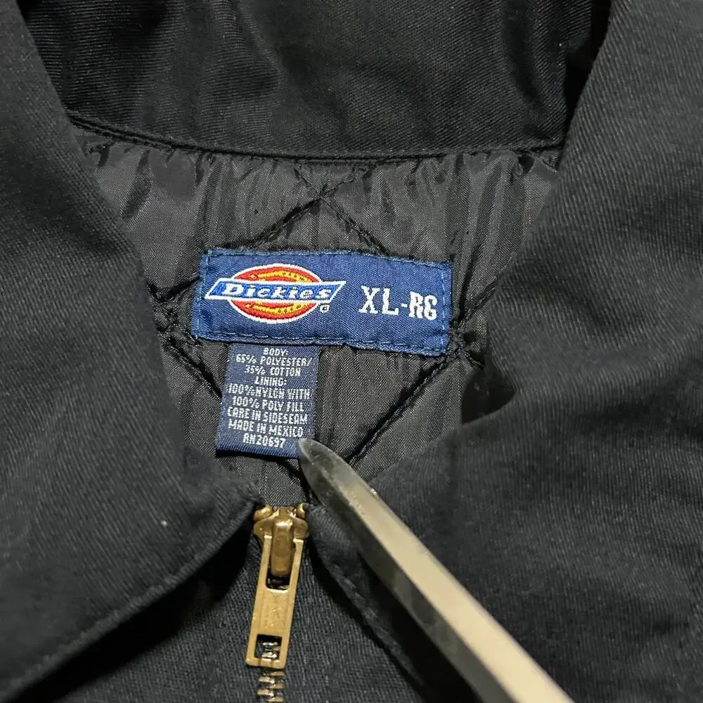 Vintage Dickies Jacket Mechanic Eisenhower Detroit Full Zip Black 90s Mens XL